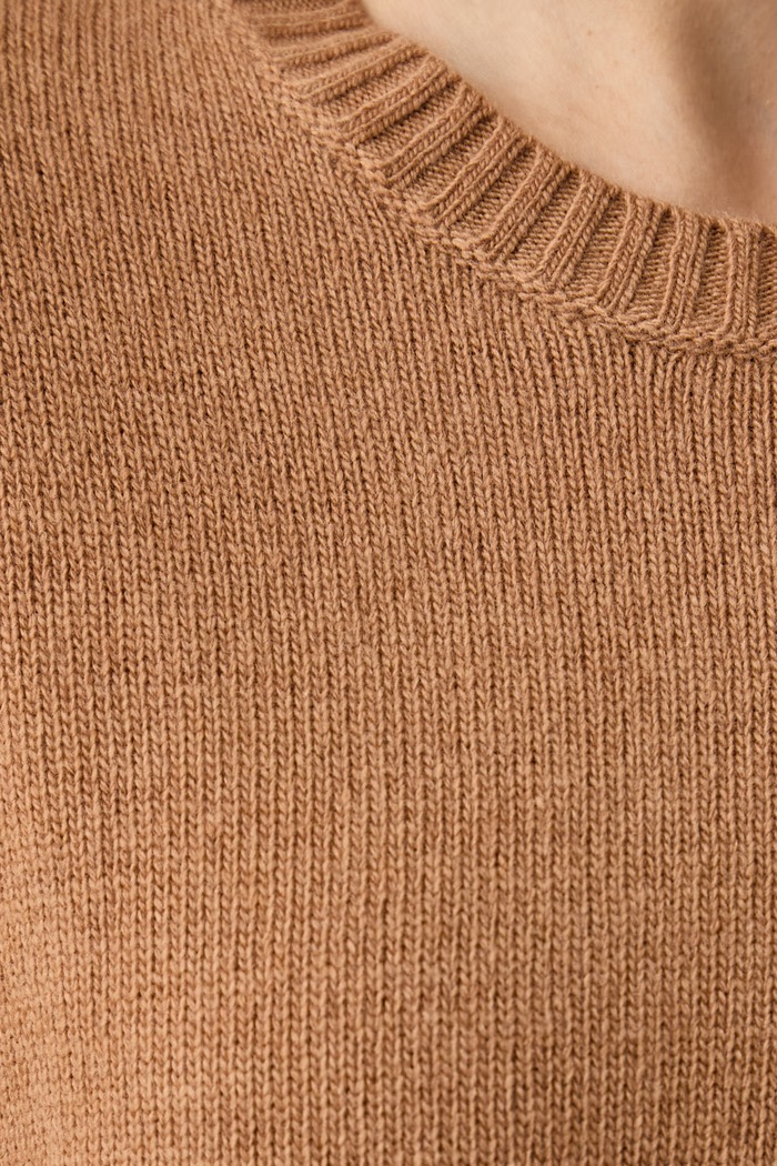 Sweter damski z wełną United Colors of Benetton brązowy 1SJWD10HU