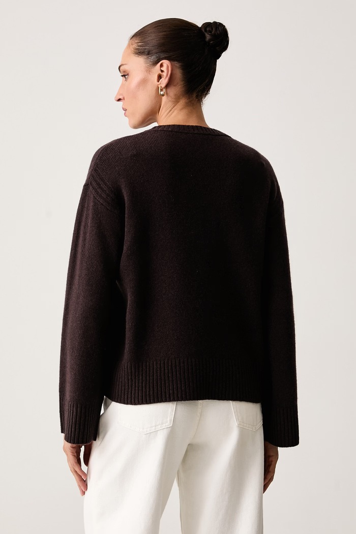 Odzież United Colors of Benetton Sweter damski z wełną 1SJWD10HU brązowy