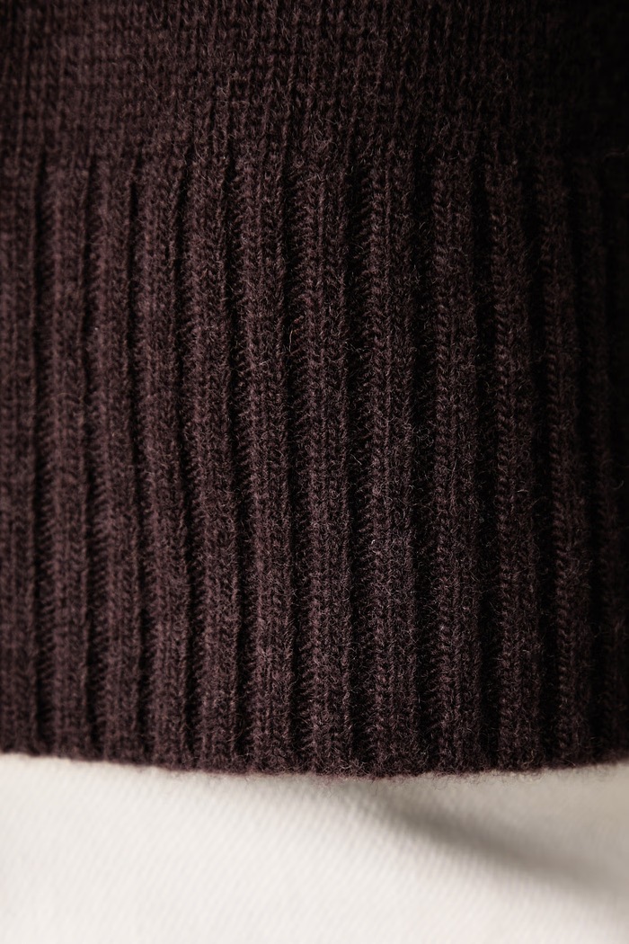 Sweter damski z wełną United Colors of Benetton brązowy 1SJWD10HU