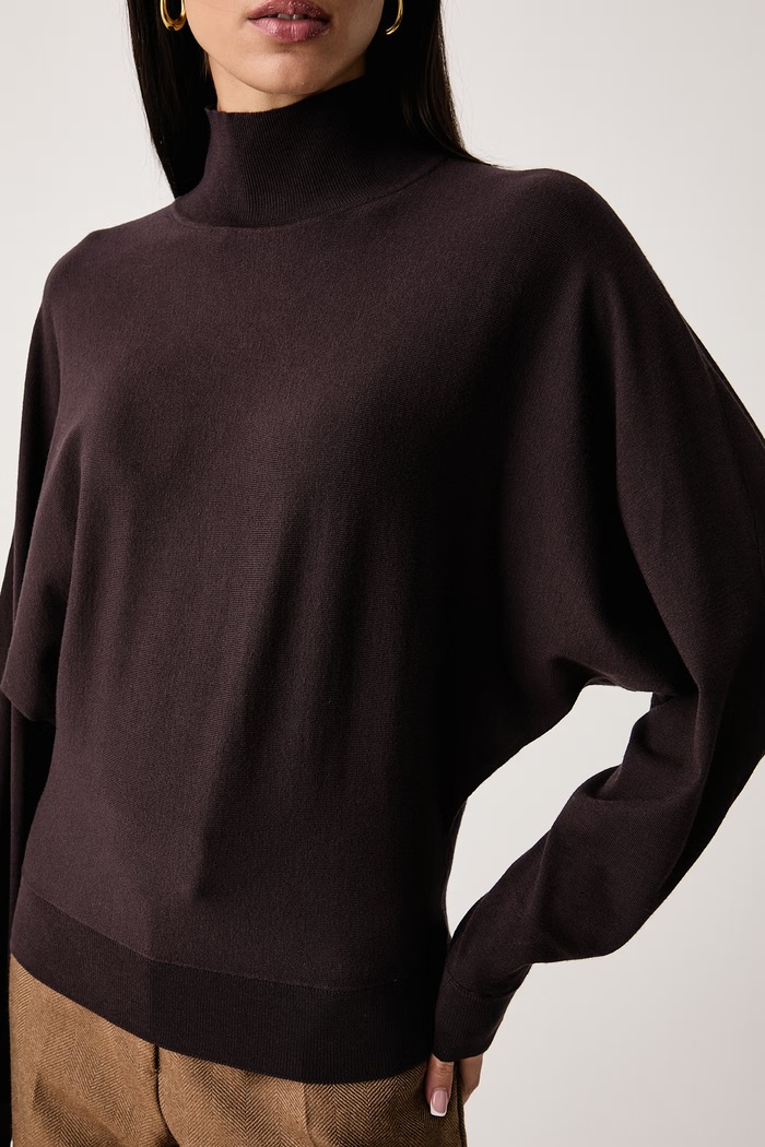 Dolcevita finta da donna con viscosa United Colors of Benetton 135PD204S marrone
