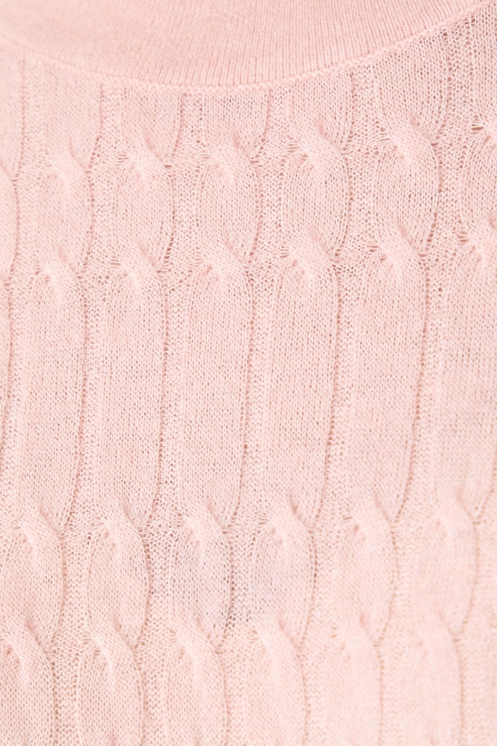 Sweter z krótkim rękawem damski z wełną United Colors of Benetton różowy 1H02D10HO