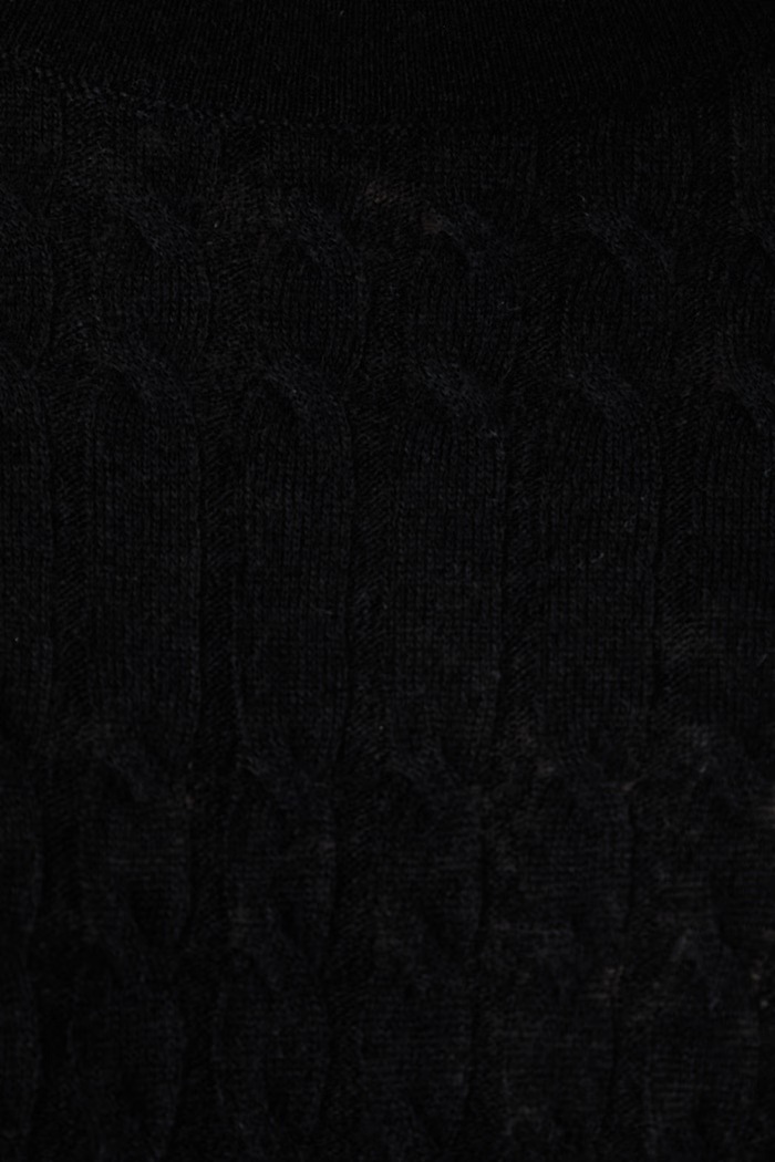Sweter z krótkim rękawem damski z wełną United Colors of Benetton czarny 1H02D10HO