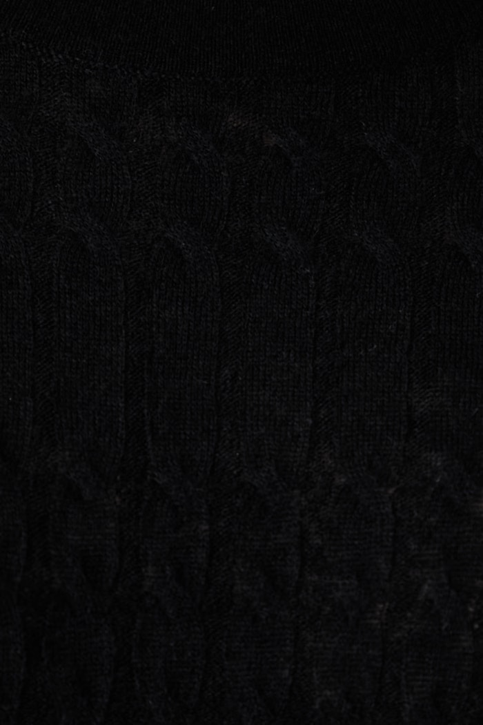 Sweter z krótkim rękawem damski z wełną United Colors of Benetton czarny 1H02D10HO