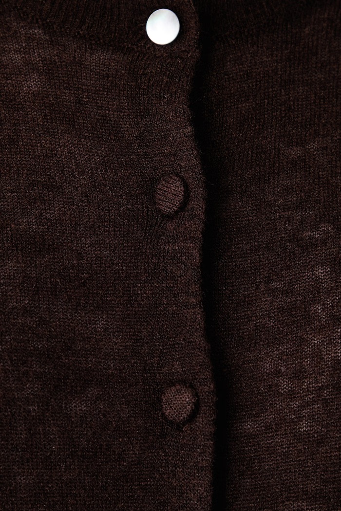 Kardigan damski z wełną United Colors of Benetton brązowy 1H02D5035