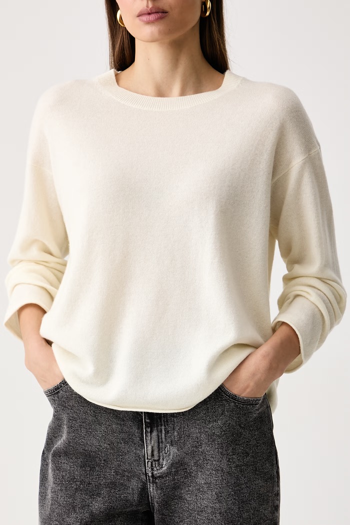 Sweter damski wełniany z dodatkiem kaszmiru United Colors of Benetton 1I0FD10HQ beżowy