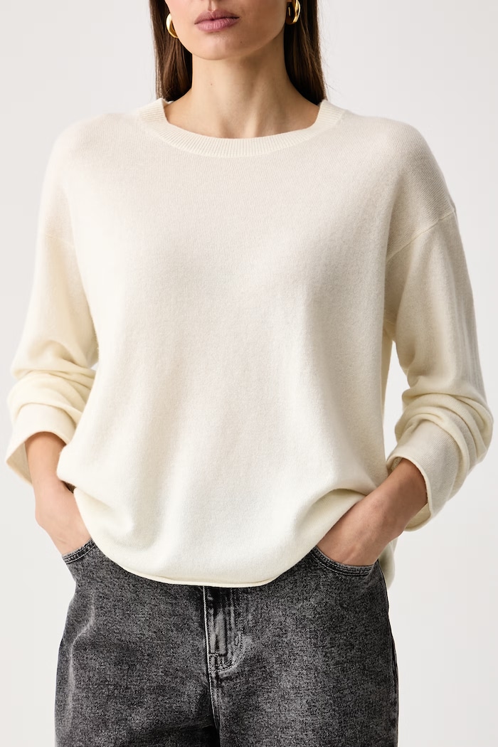 Sweter damski wełniany z dodatkiem kaszmiru United Colors of Benetton 1I0FD10HQ beżowy