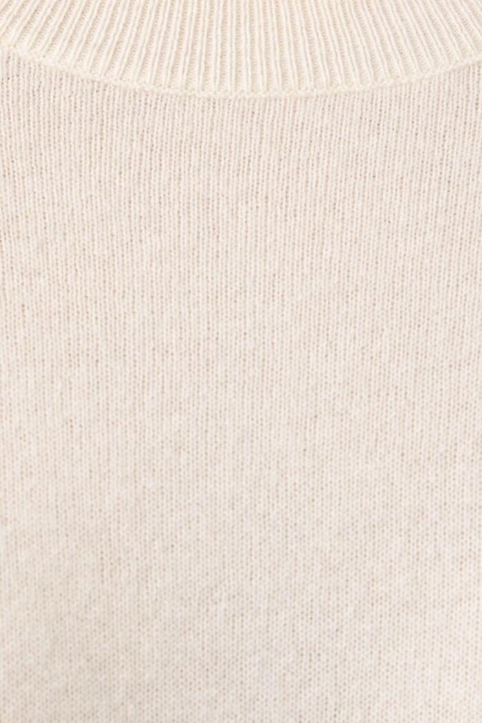 Sweter damski wełniany z dodatkiem kaszmiru United Colors of Benetton beżowy 1I0FD10HQ