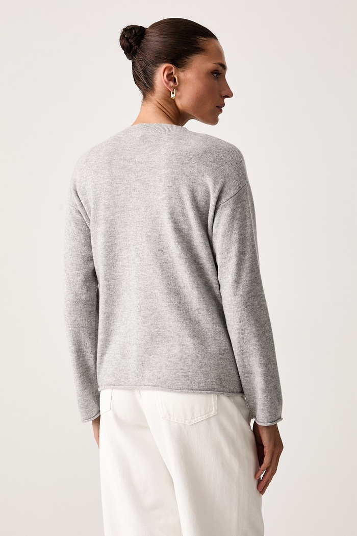 Odzież United Colors of Benetton Sweter damski wełniany z dodatkiem kaszmiru 1I0FD10HQ szary