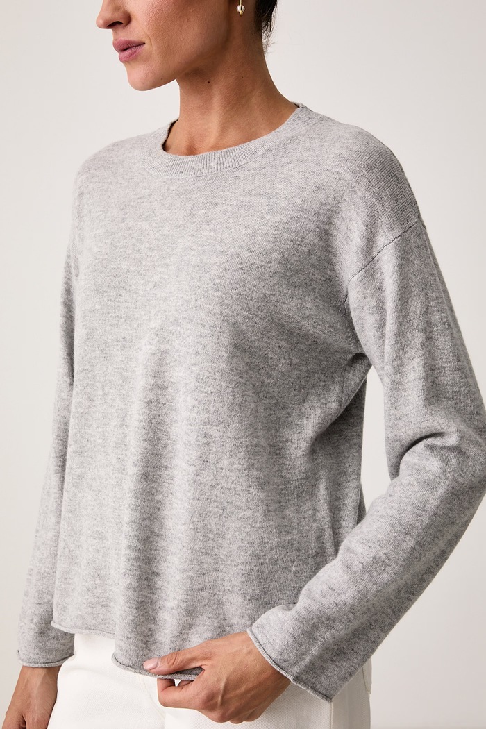 Sweter damski wełniany z dodatkiem kaszmiru United Colors of Benetton 1I0FD10HQ szary