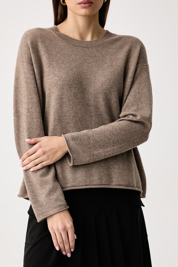 Sweter damski wełniany z dodatkiem kaszmiru United Colors of Benetton 1I0FD10HQ beżowy