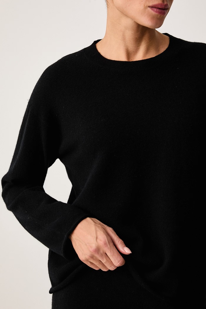 Sweter damski wełniany z dodatkiem kaszmiru United Colors of Benetton 1I0FD10HQ czarny