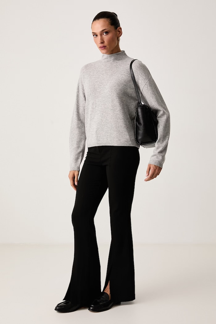United Colors of Benetton Sweter damski wełniany 1I0FD204Y szary AW26