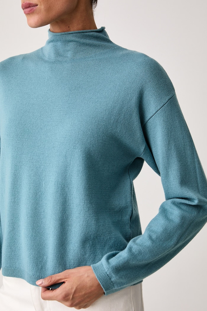 Sweter damski wełniany United Colors of Benetton 1I0FD204Y turkusowy