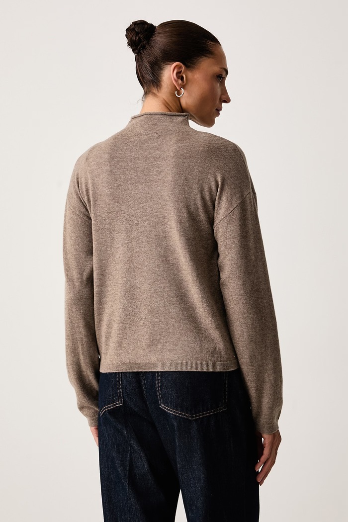 Odzież United Colors of Benetton Sweter damski wełniany 1I0FD204Y beżowy