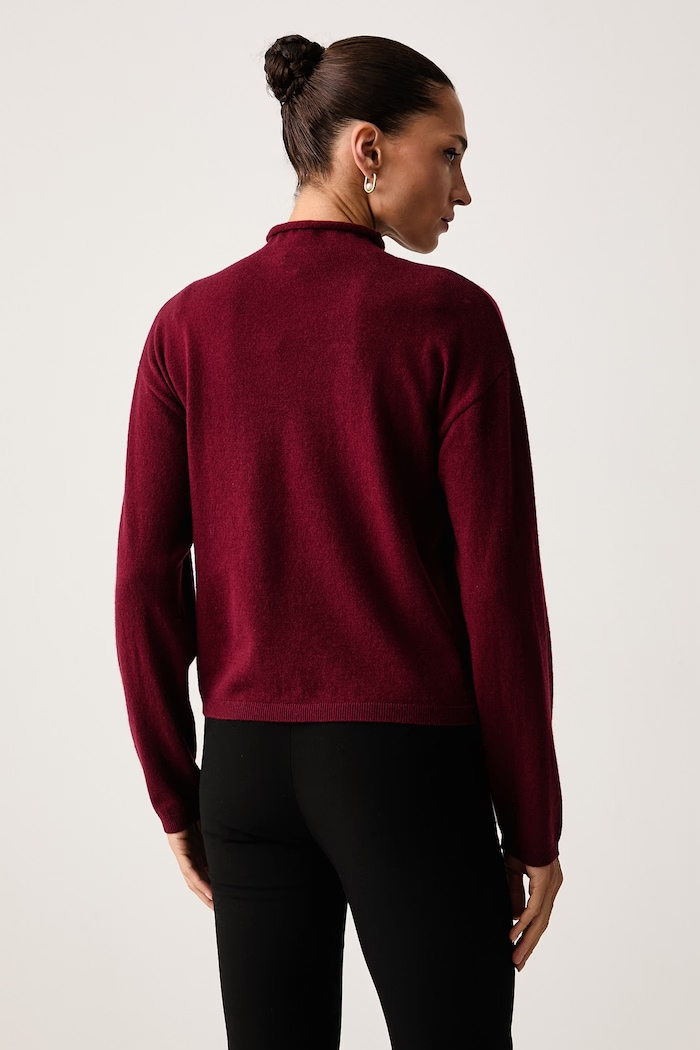 Odzież United Colors of Benetton Sweter damski wełniany 1I0FD204Y bordowy