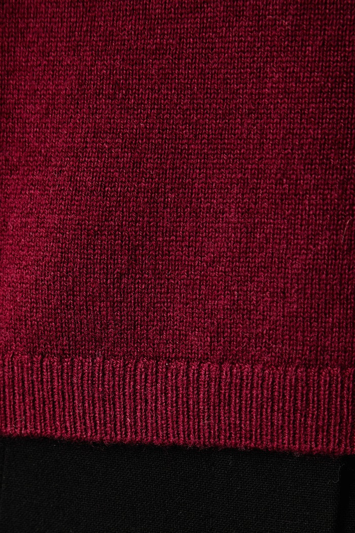 Sweter damski wełniany United Colors of Benetton bordowy 1I0FD204Y