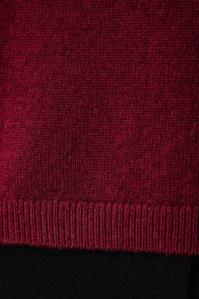 Sweter damski wełniany United Colors of Benetton bordowy 1I0FD204Y