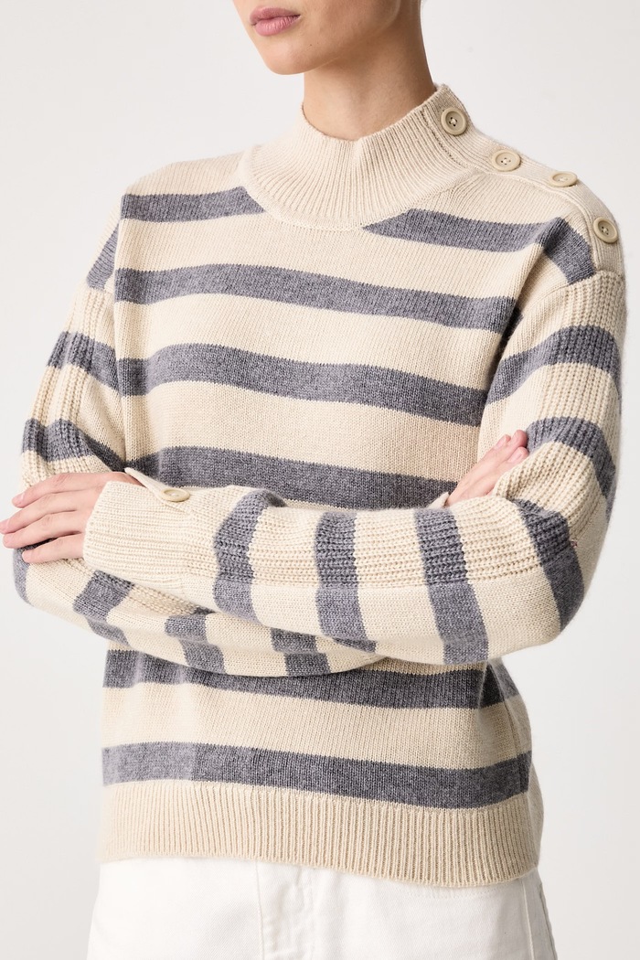 Sweter damski z dodatkiem wełny United Colors of Benetton 1S9ZE204X beżowy
