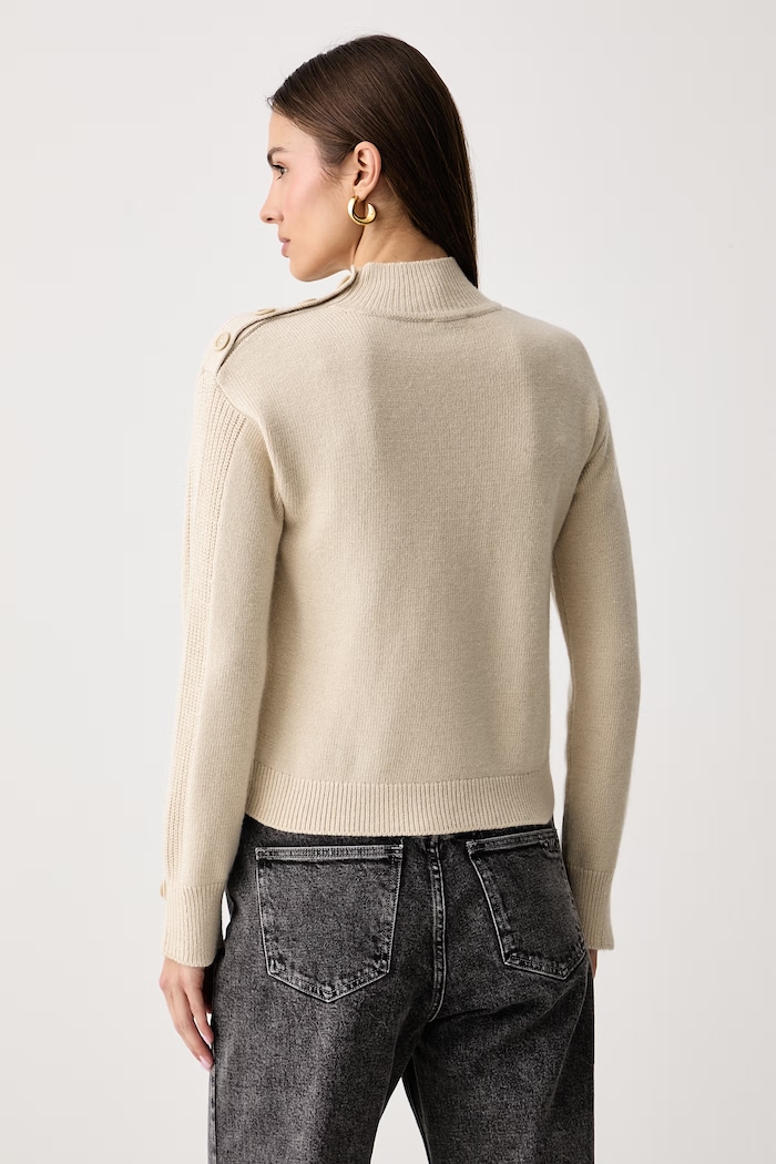 Odzież United Colors of Benetton Sweter damski z dodatkiem wełny 1S9ZE204X beżowy