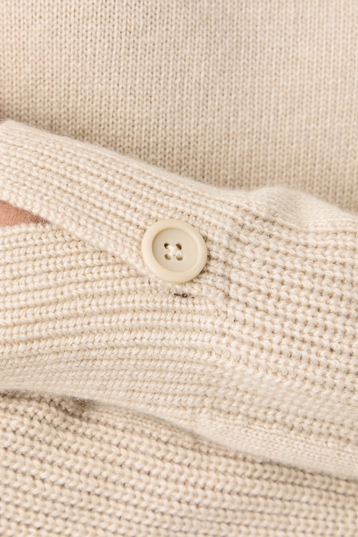 Sweter damski z dodatkiem wełny United Colors of Benetton beżowy 1S9ZE204X