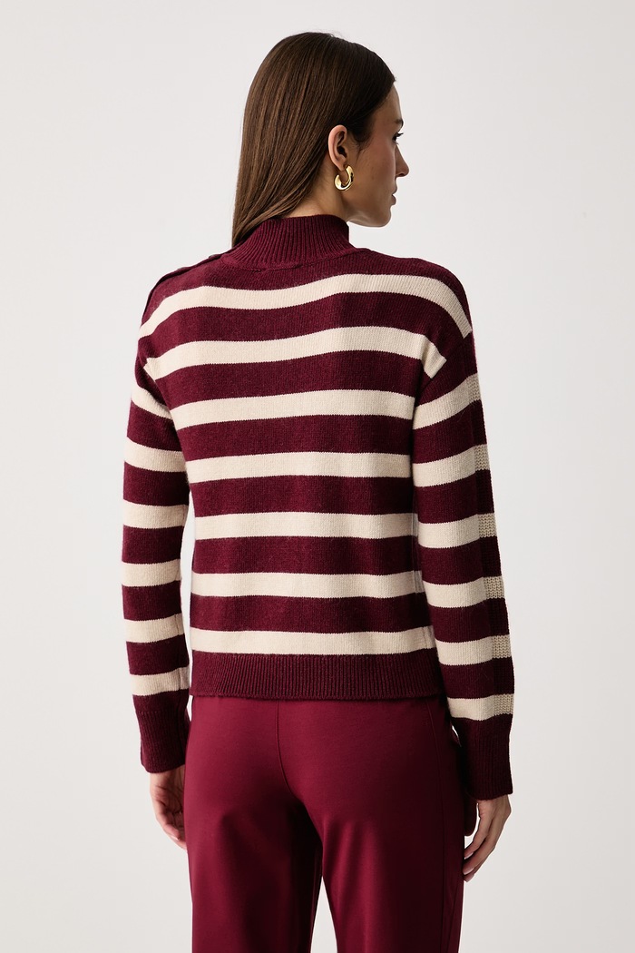 Odzież United Colors of Benetton Sweter damski z dodatkiem wełny 1S9ZE204X bordowy