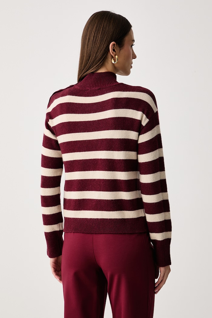 Odzież United Colors of Benetton Sweter damski z dodatkiem wełny 1S9ZE204X bordowy