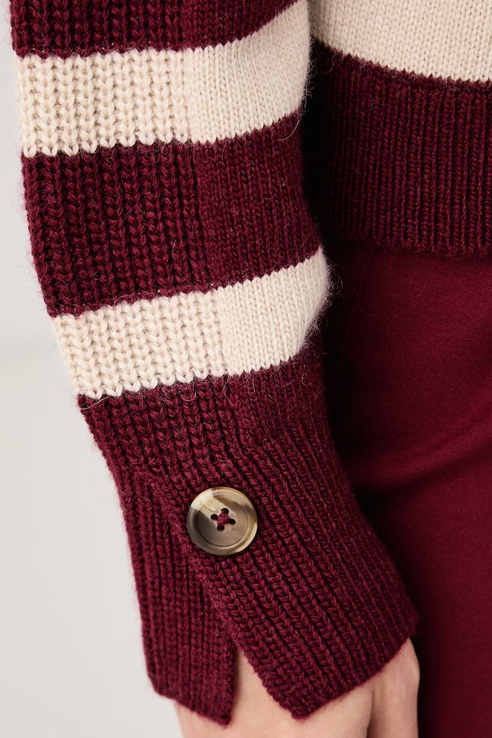 Pulover za žene s dodatkom vune United Colors of Benetton bordo 1S9ZE204X