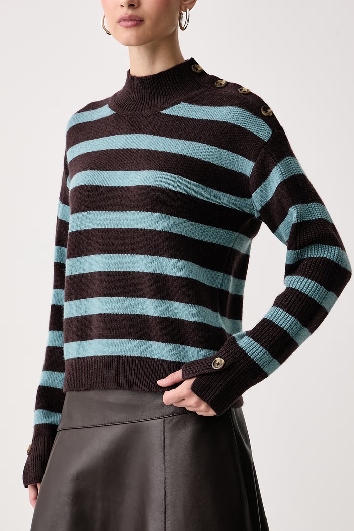 Sweter damski z dodatkiem wełny United Colors of Benetton 1S9ZE204X brązowy