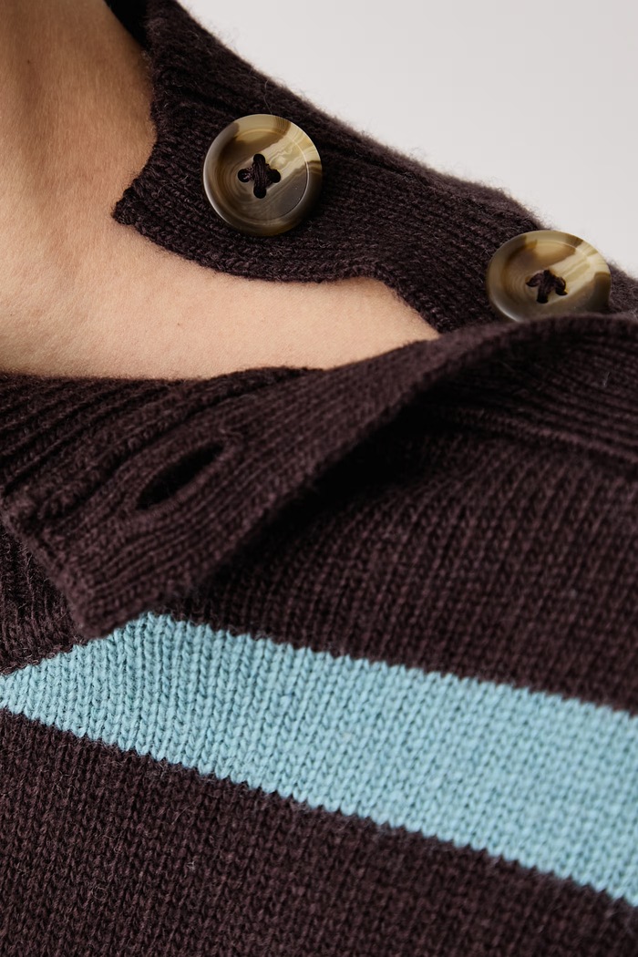 Sweter damski z dodatkiem wełny United Colors of Benetton brązowy 1S9ZE204X