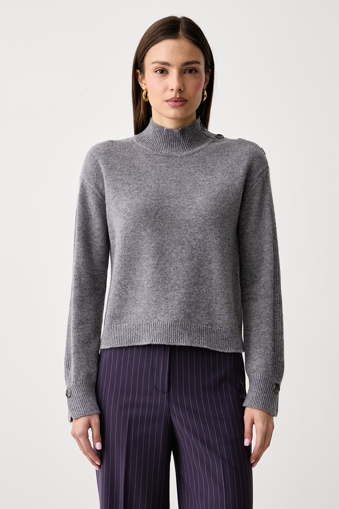 United Colors of Benetton Sweter damski z dodatkiem wełny szary 1S9ZE204X