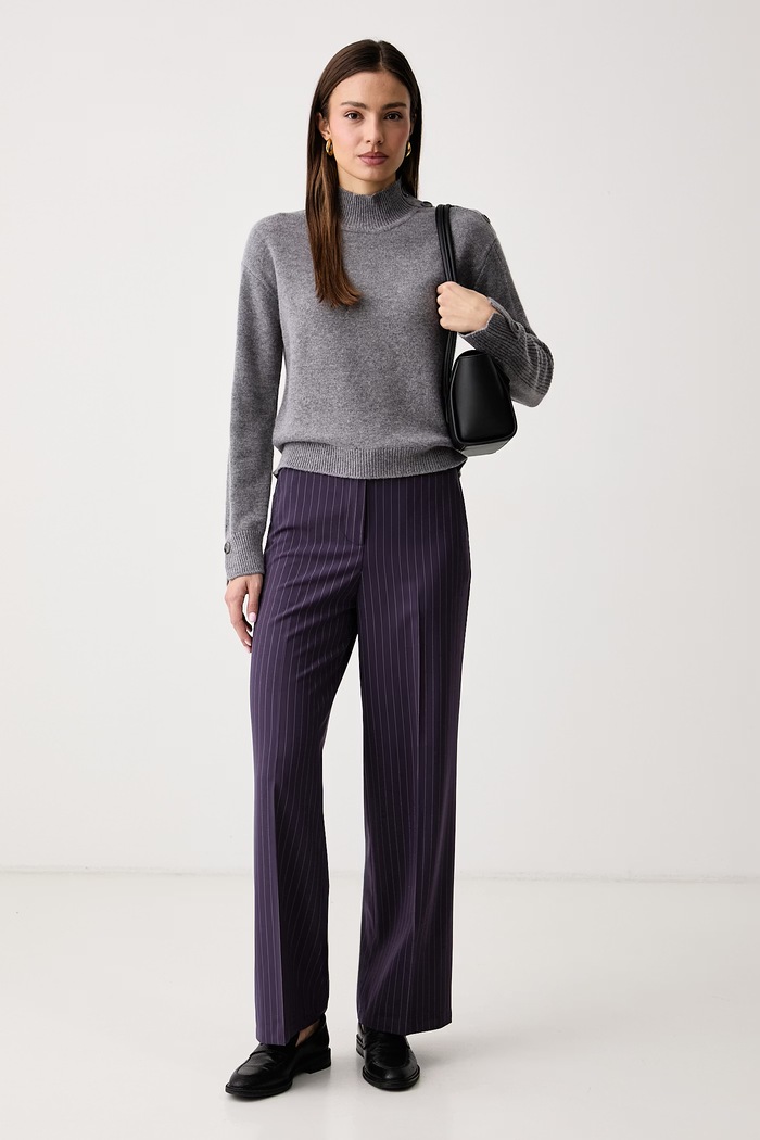 United Colors of Benetton Sweter damski z dodatkiem wełny 1S9ZE204X szary AW26