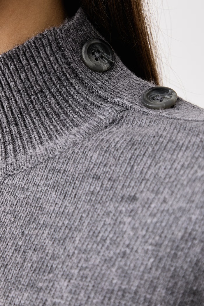 Sweter damski z dodatkiem wełny United Colors of Benetton szary 1S9ZE204X