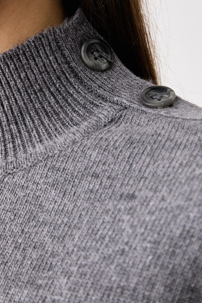 Sweter damski z dodatkiem wełny United Colors of Benetton szary 1S9ZE204X