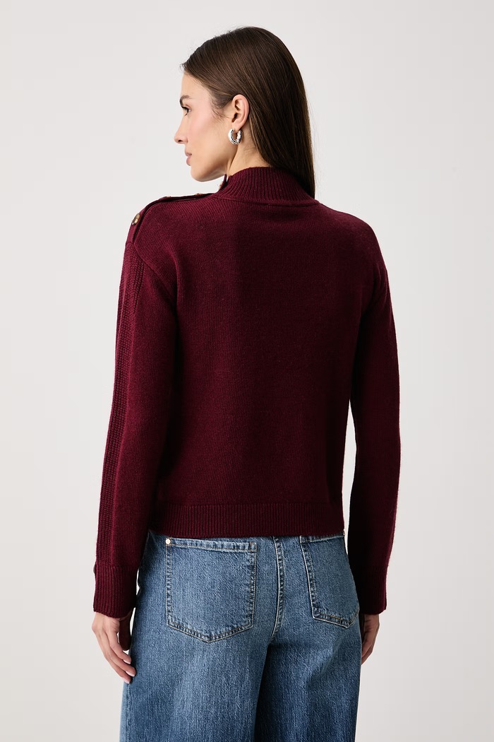 Odzież United Colors of Benetton Sweter damski z dodatkiem wełny 1S9ZE204X bordowy
