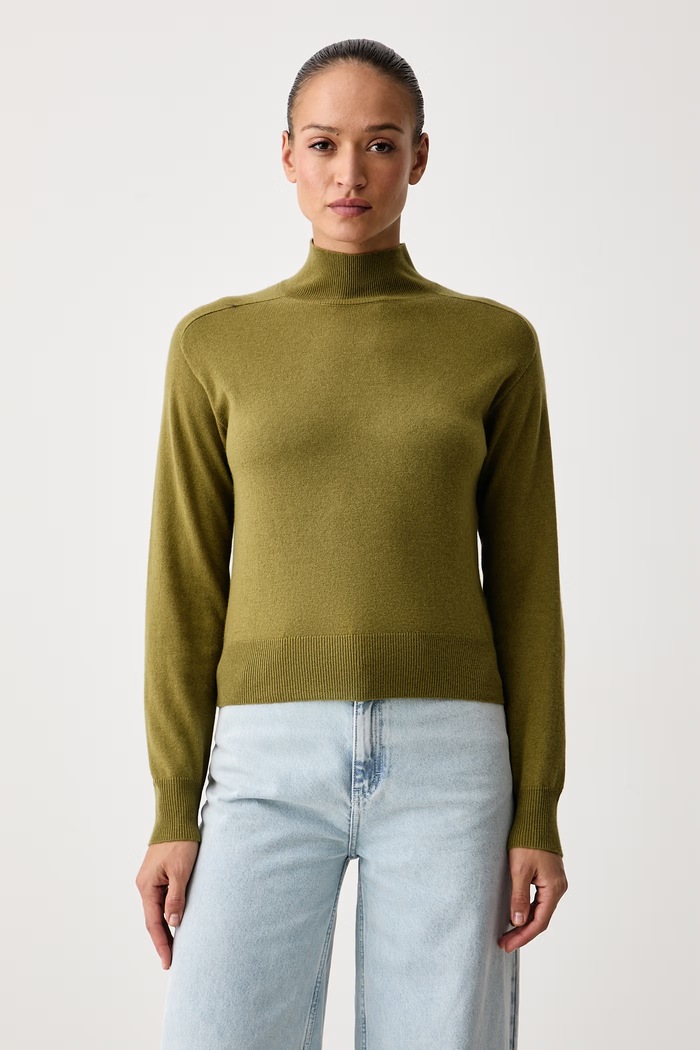 United Colors of Benetton Maglione da donna con misto lana verde 1B9YD204R