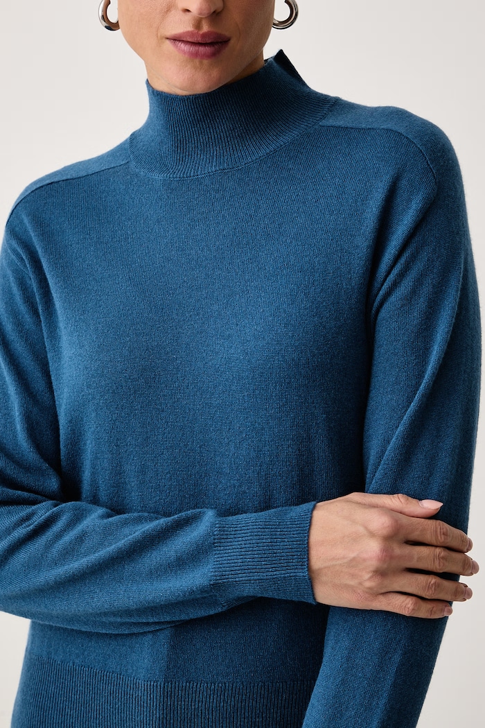 Sweter damski z dodatkiem wełny United Colors of Benetton 1B9YD204R niebieski