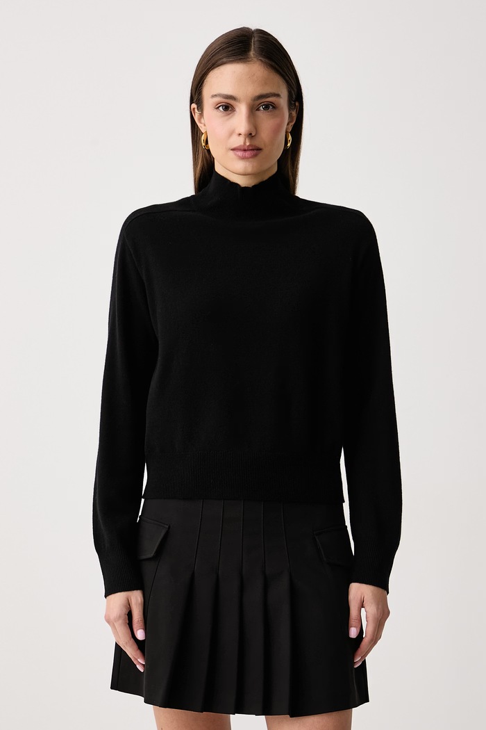 United Colors of Benetton Sweter damski z dodatkiem wełny czarny 1B9YD204R