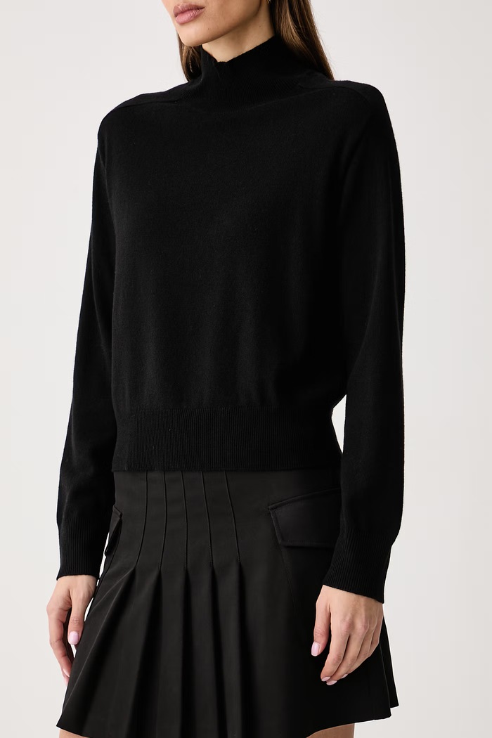 Sweter damski z dodatkiem wełny United Colors of Benetton 1B9YD204R czarny