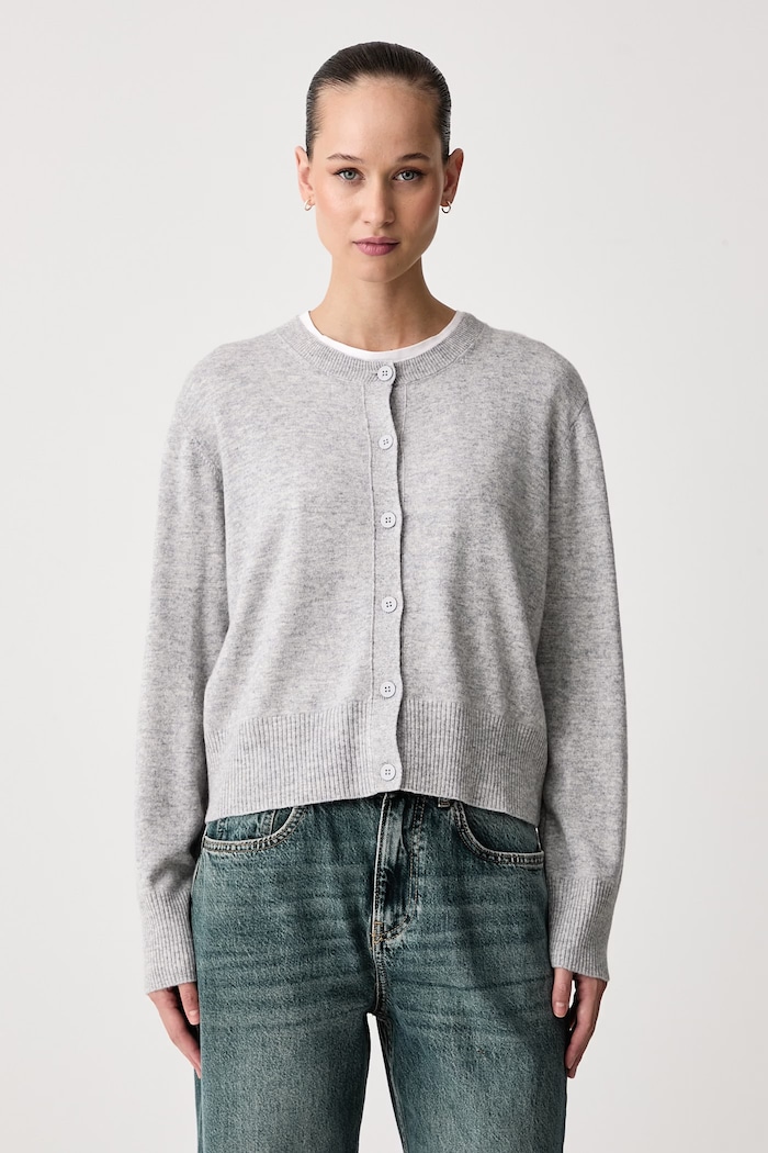 United Colors of Benetton Ζακέτα γυναικεία με μαλλί γκρί 1B9YD502Y