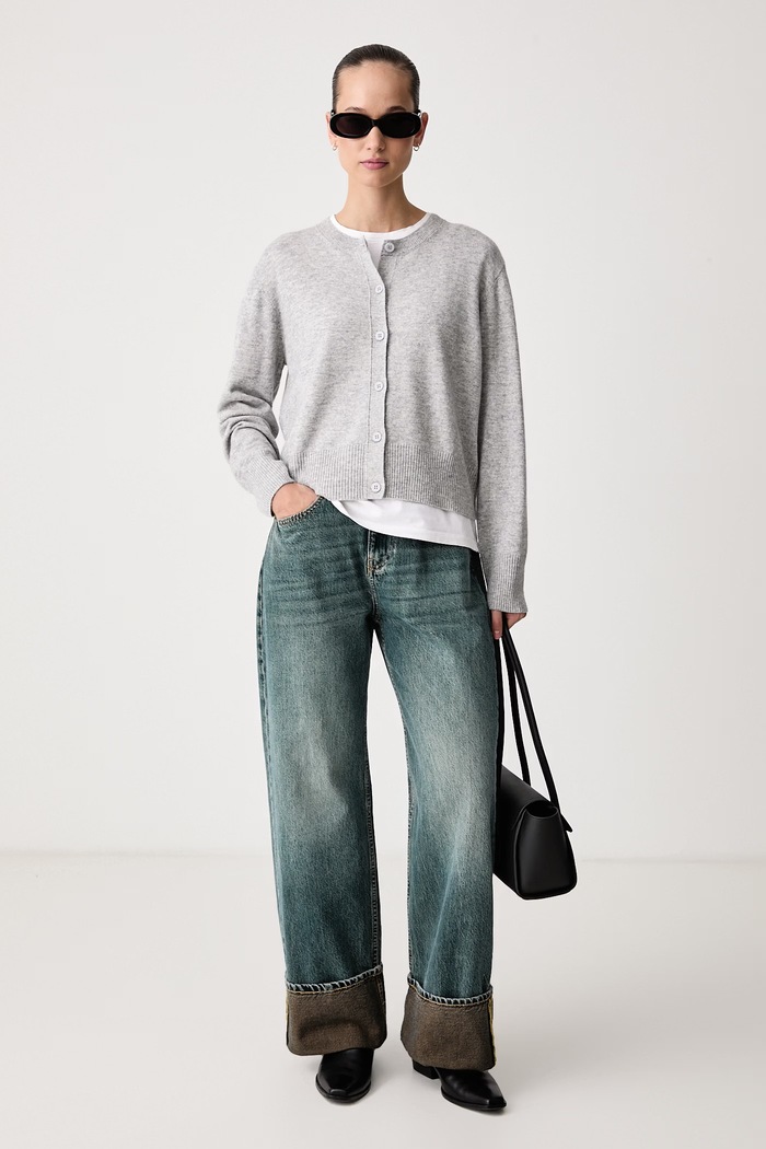 United Colors of Benetton Ζακέτα γυναικεία με μαλλί 1B9YD502Y γκρί AW26