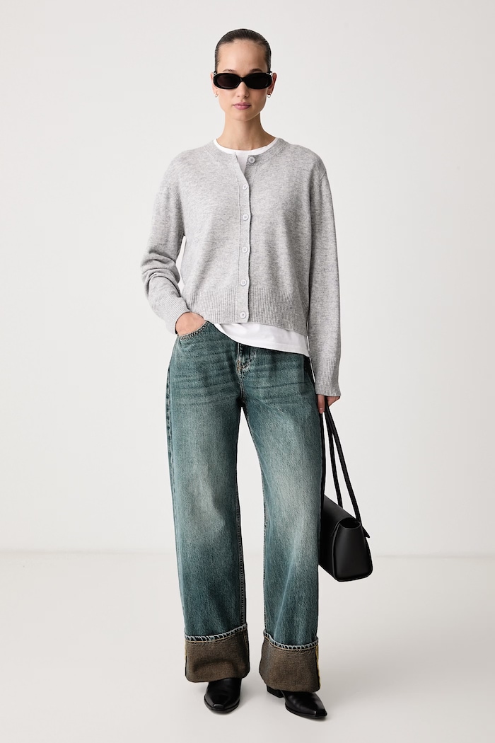 United Colors of Benetton Ζακέτα γυναικεία με μαλλί 1B9YD502Y γκρί AW26