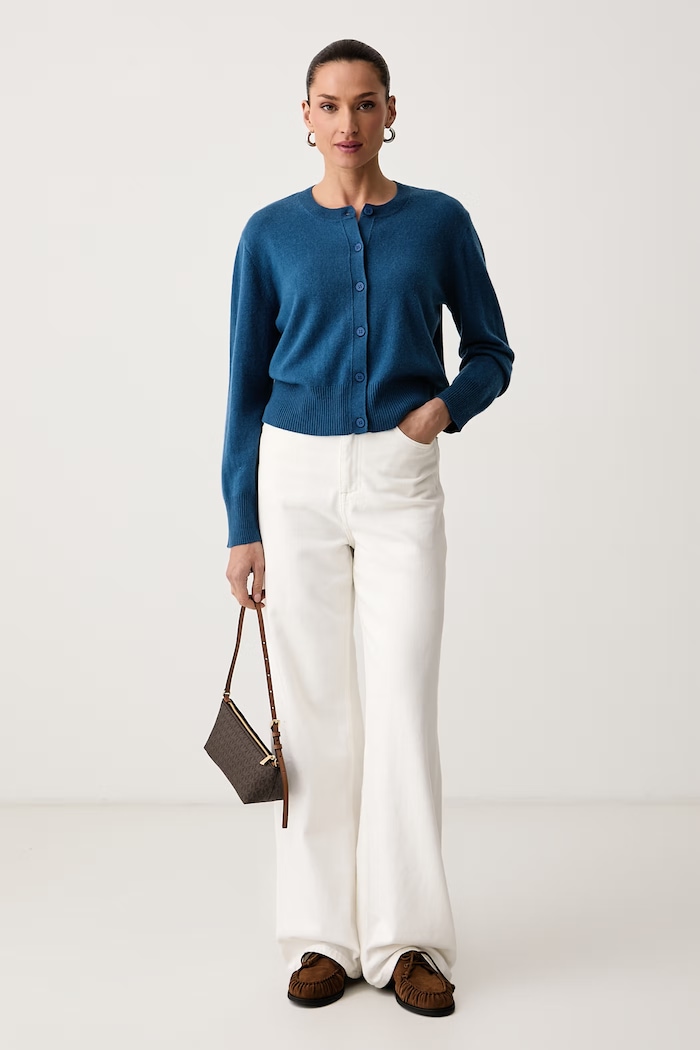 United Colors of Benetton Kardigan damski z wełną 1B9YD502Y niebieski AW26