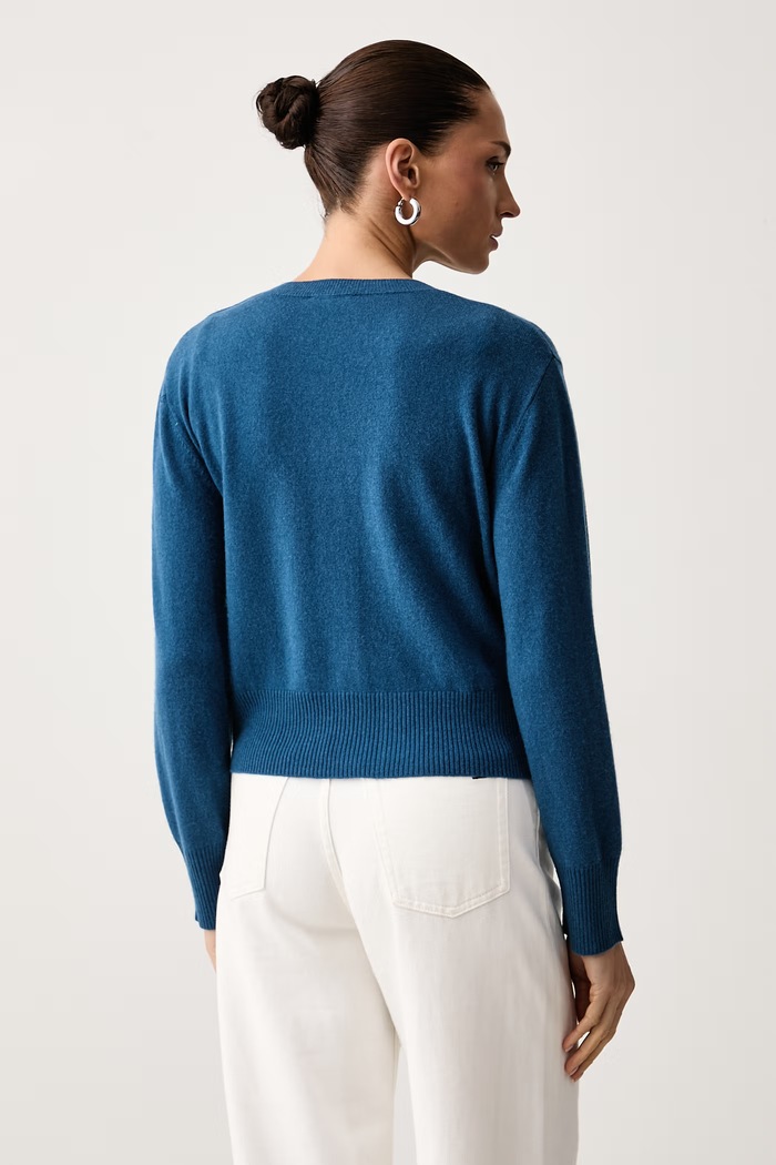 Odzież United Colors of Benetton Kardigan damski z wełną 1B9YD502Y niebieski