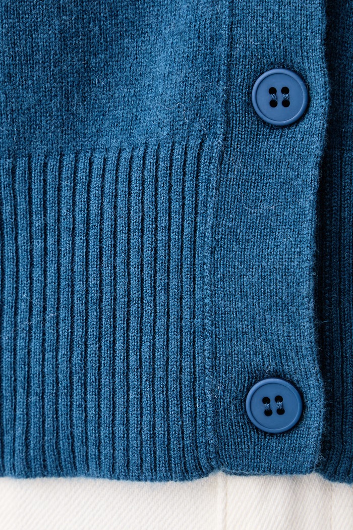 Kardigan damski z wełną United Colors of Benetton niebieski 1B9YD502Y