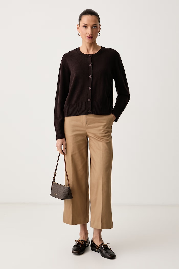 United Colors of Benetton Kardigan damski z wełną 1B9YD502Y brązowy AW26