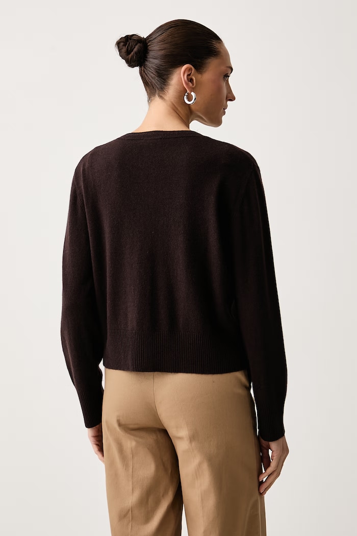 Odzież United Colors of Benetton Kardigan damski z wełną 1B9YD502Y brązowy