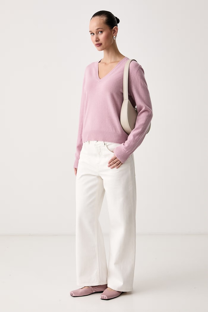 United Colors of Benetton Sweter damski wełniany 1002D403X różowy AW26