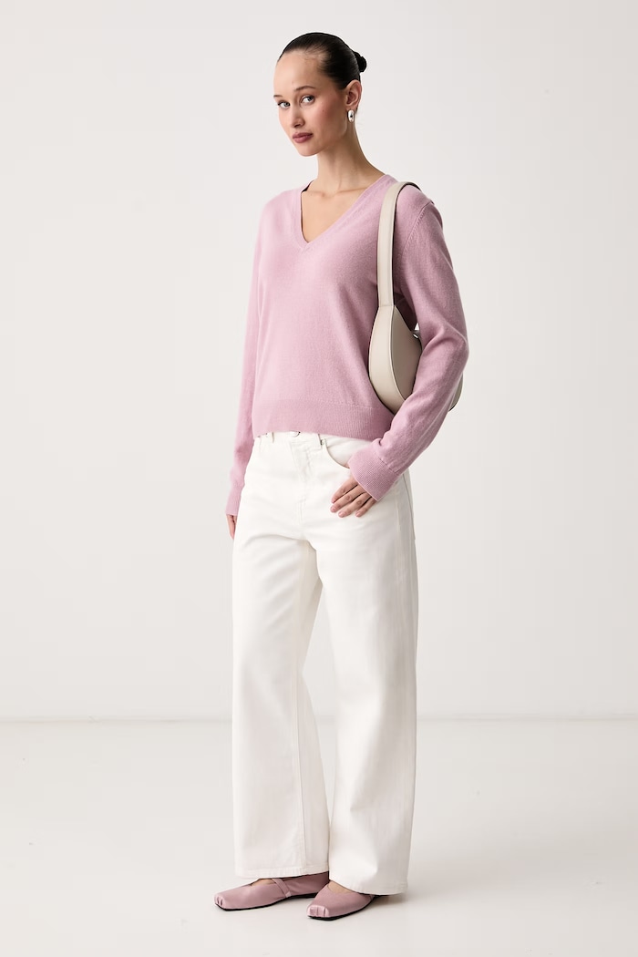 United Colors of Benetton Sweter damski wełniany 1002D403X różowy AW26