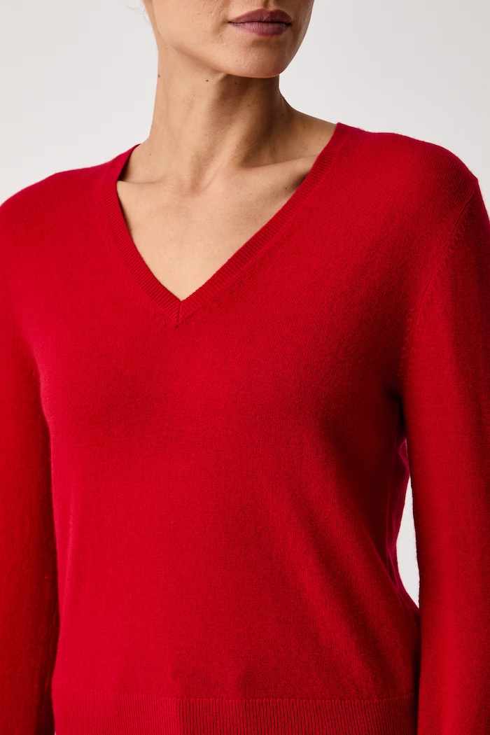 Πουλόβερ γυναικείο μάλλινο United Colors of Benetton 1002D403X κόκκινο