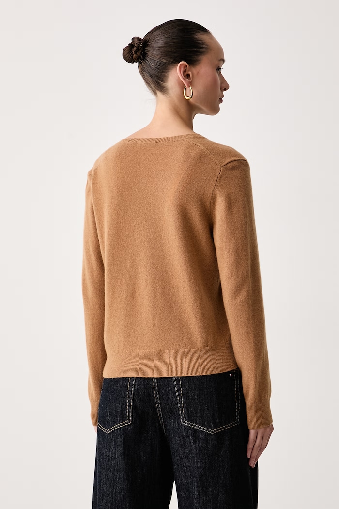 Odzież United Colors of Benetton Sweter damski wełniany 1002D403X brązowy